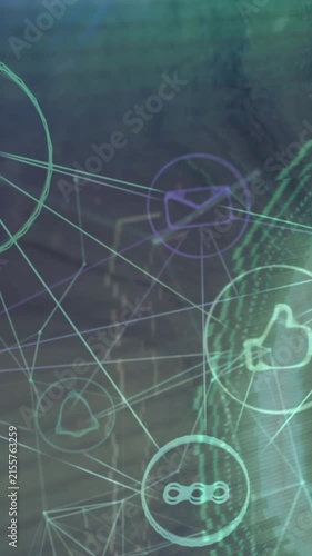 Animation of scope scanning with glitch and network of connections