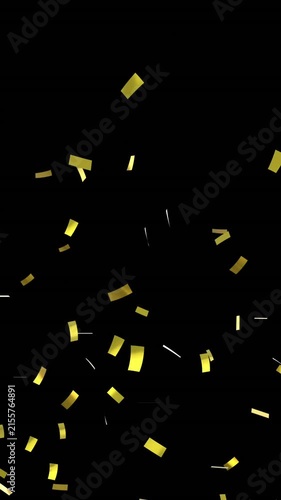 Gold confetti falling