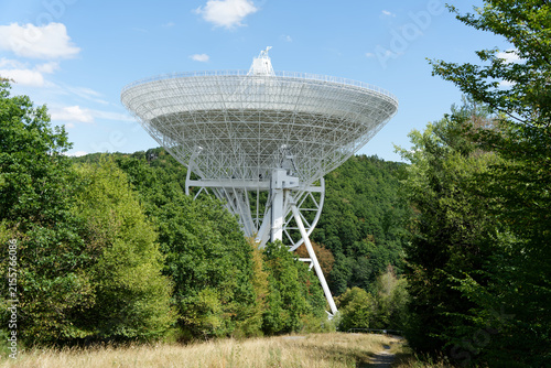 Effelsberg radio telescope dish studying cosmos and science