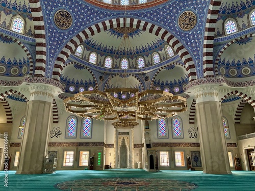 Inside view of Bishkek Central Mosque (Turkish Mosque) Kyrgystan