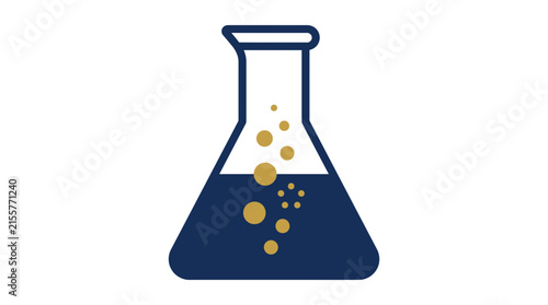 Chemistry Flask Bubbles Liquid Isolated