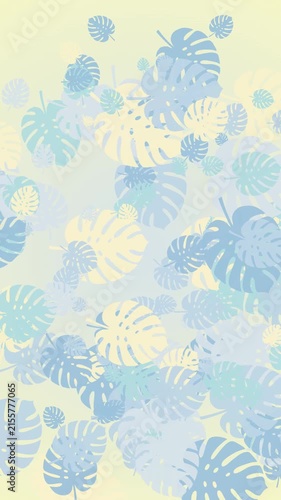 Pastel Monstera Deliciosa Leaf Illustration Background