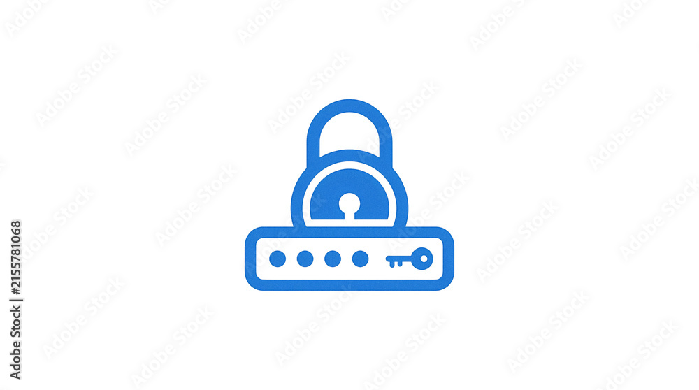 Obraz premium Password Login Icon on White Background