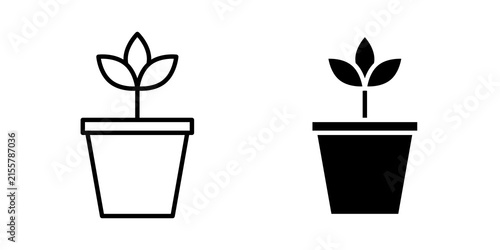 Plant Pot icon outline artwork pack. EPS10