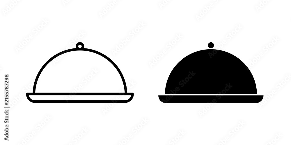 Fototapeta premium Food tray icon outline artwork pack. EPS10