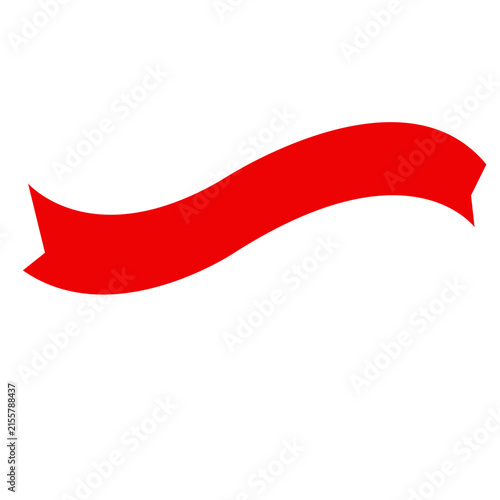 Red Wavy Ribbon Banner