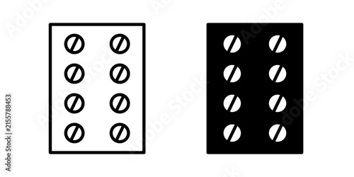 Pill blister outline artwork pack. EPS10icon outline artwork pack. EPS10