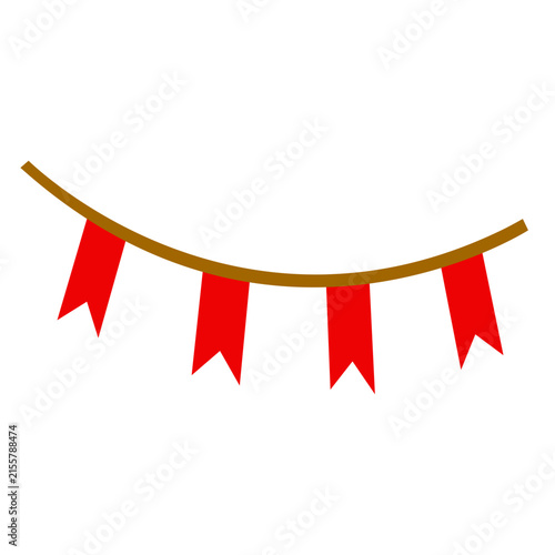 Red Bunting Banner Illustration