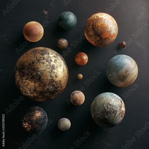 all the planets on dark background