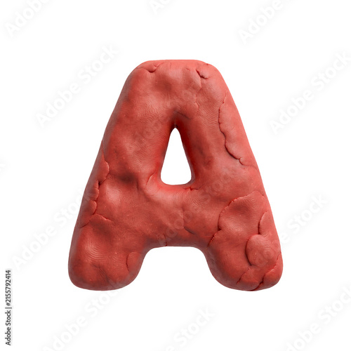 plasticine letter A - Capital 3d playdough font - suitable for modelling, stop-Motion Animation or sculpting related subjects
