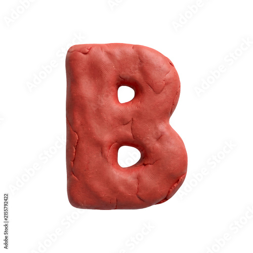 plasticine letter B - Capital 3d playdough font - suitable for modelling, stop-Motion Animation or sculpting related subjects