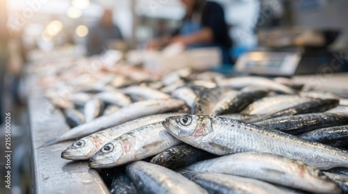 Pile of freshly caught silver fish for sale with vibrant scales for seafood market concepts and healthy eating