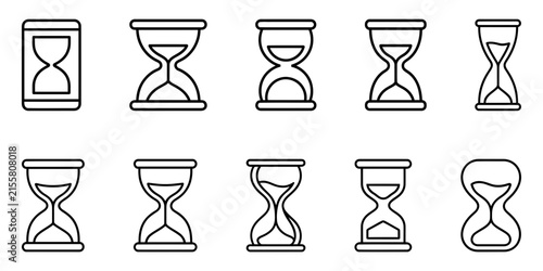Simple Hourglass Icon for Time Tracking, Deadline, Waiting and Historical Concept