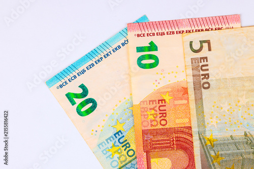 Foto To be used as means of transacting business, euro cash banknotes, currency Europ