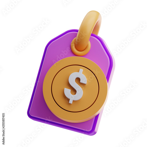 A vibrant price tag featuring a dollar symbol, ideal for marketing and sales promotions. The design emphasizes affordability and value.