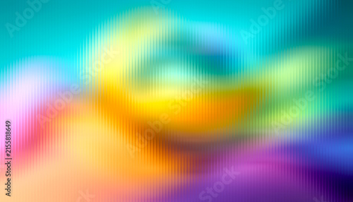 Abstract Vibrant Cyan Yellow Fluted Glass Texture Background