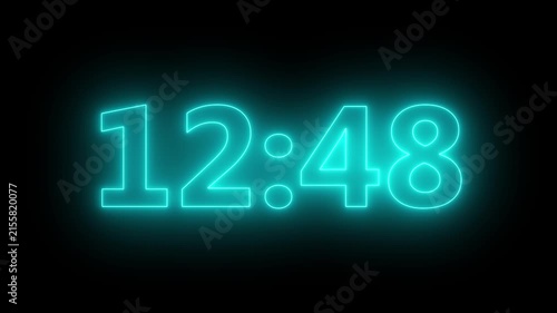 13 minutes Digital countdown. Thirteen minute countdown timer animation on transparent background.