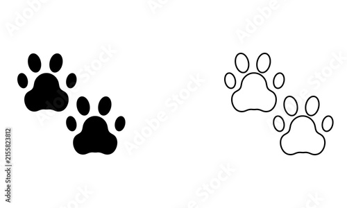 Animal Paw Print Icon Set for Pet Care, Veterinary, Wildlife, and Animal-Themed Designs