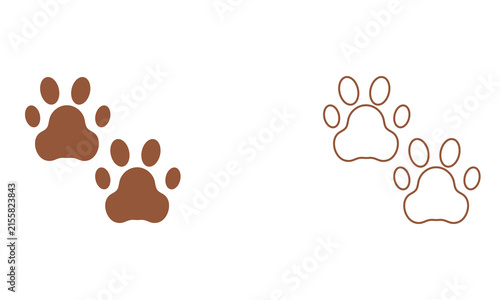 Animal Paw Print Icon Set for Pet Care, Veterinary, Wildlife, and Animal-Themed Designs