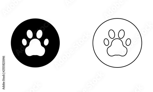 Animal Paw Print Icon Set for Pet Care, Veterinary, Wildlife, and Animal-Themed Designs
