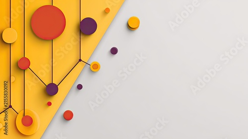 Dynamic Geometric Shapes in Bright Yellow and Orange Composition