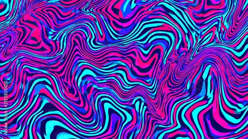 Psychedelic Neon Wavy Lines Abstract Pattern