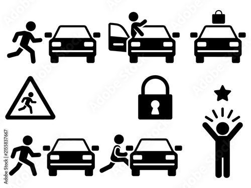 фотографія Car Break In Icon featuring vehicle theft prevention, automotive security, anti-