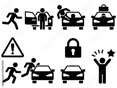 фотографія Car Break In Icon featuring vehicle theft prevention, automotive security, anti-