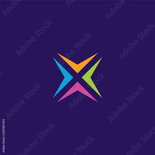 Colorful spark geometric minimalist logo.