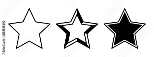 Star Rating Icons, Three Stars, Vector Set, Graphic Elements