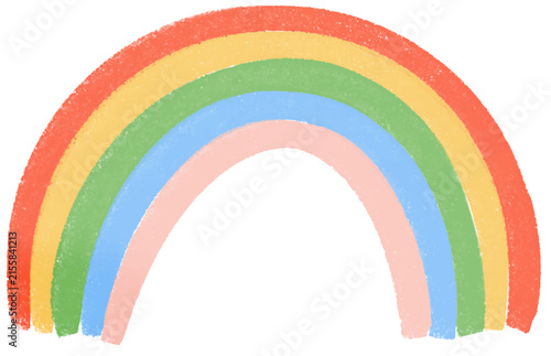rainbow oil pastel vibrant color hand painted illustration