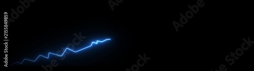 Neon arrow business graph chart icon animation background with alpha channel. Neon arrow graph icon animation. up business graph icon animation.