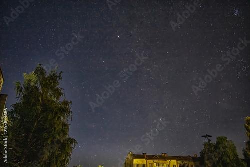 Nighttime photograph of the August Perseid shower