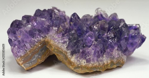 Violet amethyst crystals, popular semiprecious stone for decorative jewelry