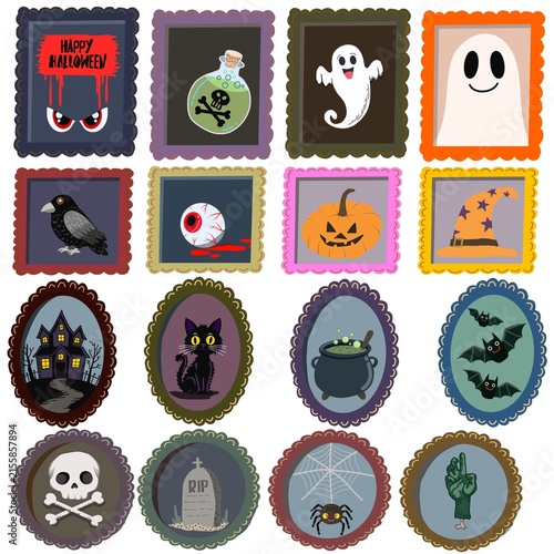 Cute Spooky Halloween Portrait Frame Collection Set