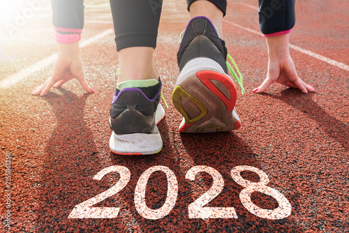 close up for women feet, Beginning and start of new 2028