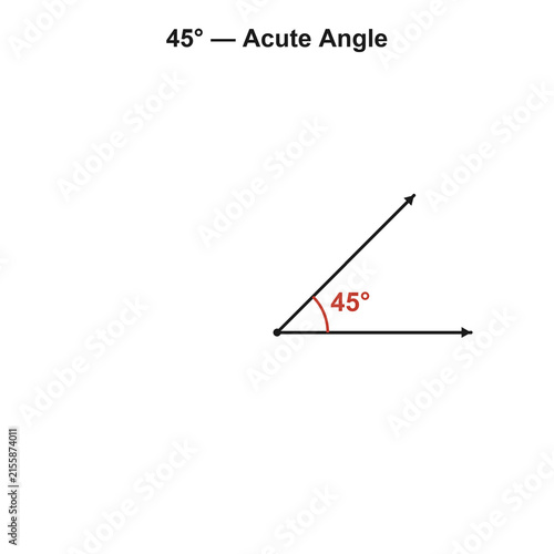 Canvastavla 45 degree acute angle geometry diagram on transparent background