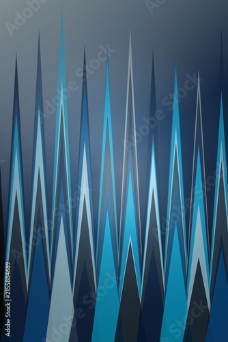 Принти на полотні Abstract geometric pattern with blue and gray triangles