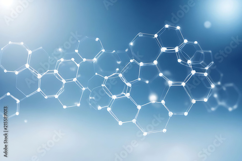 abstract blue background with hexagons