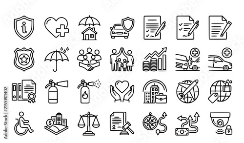 Basketball Sport Icon Set with Hoop, Court, Ball, Player, Badge, and Trophy Symbols for Athletic and Team Designs
