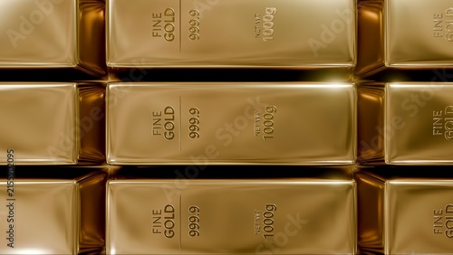 Fotografie Pure Gold Bars 1000g Investment Wealth