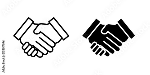 Partnership handshake icon minimal pictogram kit