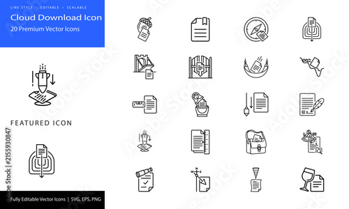 download cloud icons for business and technology