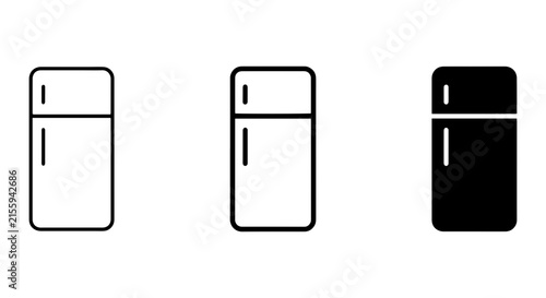 Modern Refrigerator Icons, Simple Appliance Vector Graphics, Kitchen Equipment Symbols, Clean Design