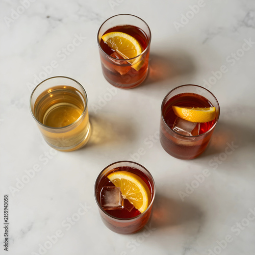 Four glasses of refreshing ...