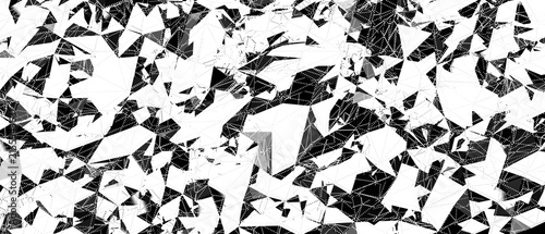 Foto Abstract pattern of fragmented geometric shapes and connecting lines, creating a