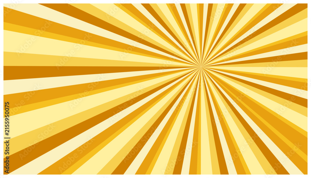 Obraz premium Sunburst vector background with vibrant golden yellow radiating stripes for energetic branding projects.
