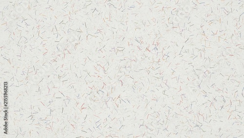 Abstract background with colorful scattered confetti or paper fibers on a white surface, creating a textured, artistic, and modern design element for creative projects and graphic design