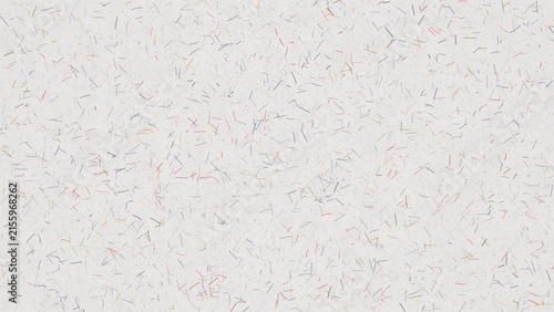 Abstract background texture with colorful scattered lines and small dots on a light grey surface, artistic pattern with thin strokes in blue, red, green, and orange