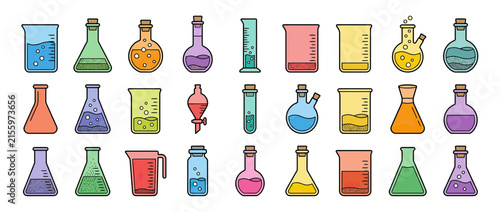 Bild auf Leinwand Assorted Laboratory Glassware Collection Isolated